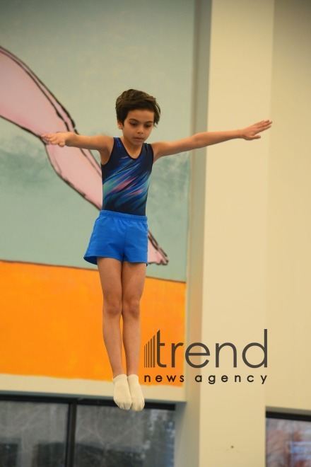 Milli Gimnastika Arenasında batut gimnastikası tamblinq üzrə ölkə çempionatı və Bakı birinciliyi start götürüb Azərbaycan Bakı 14 Fevral 2025      
